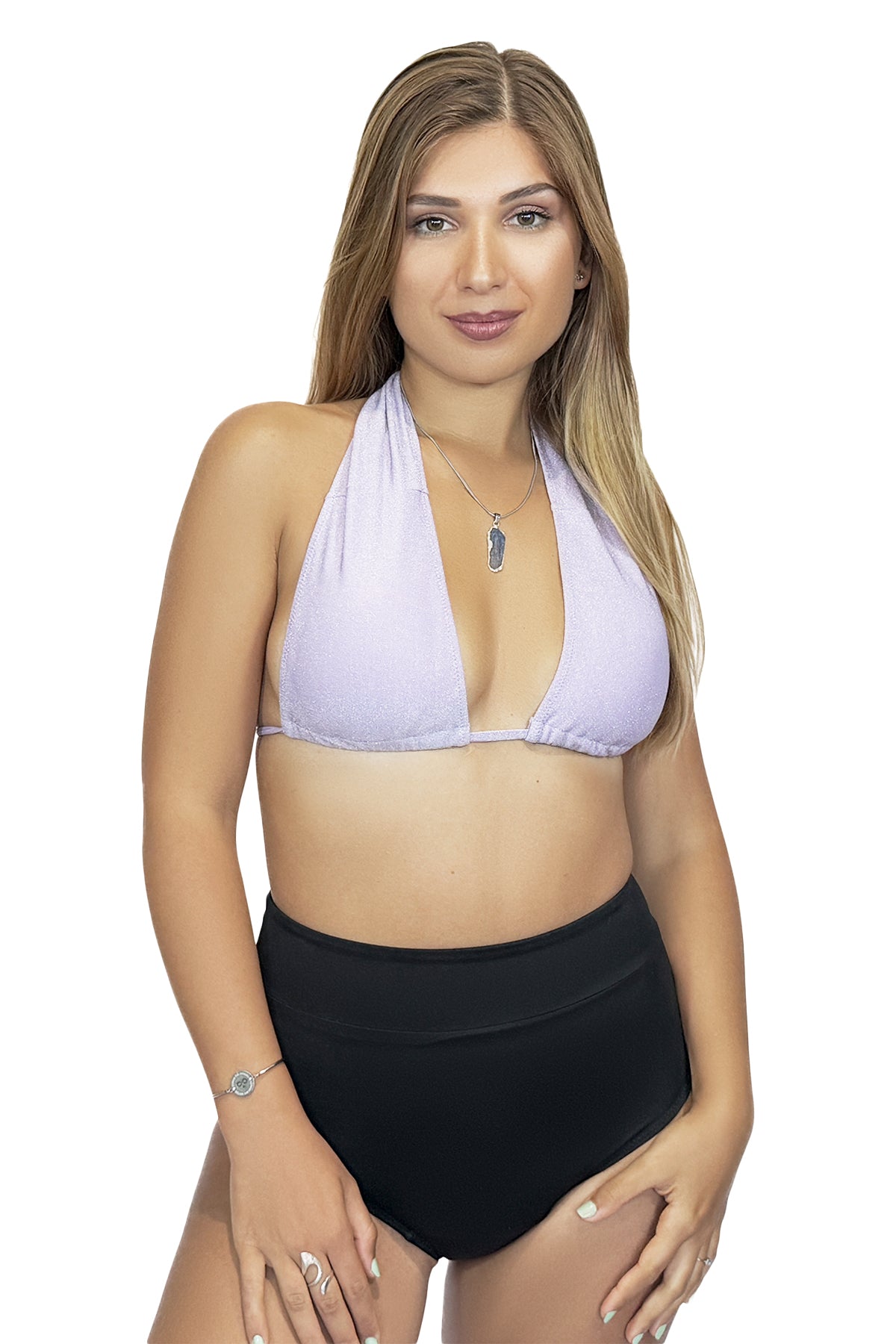 Bikini menstrual tiro alto moldeador SHAPEFIT negro - vista frontal - ECOREINA