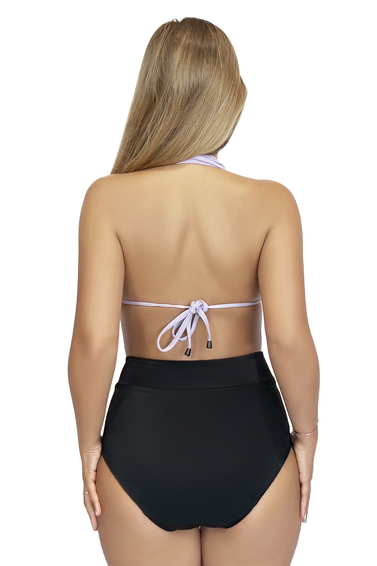 Bikini menstrual SHAPEFIT negro - vista trasera tiro alto - ECOREINA
