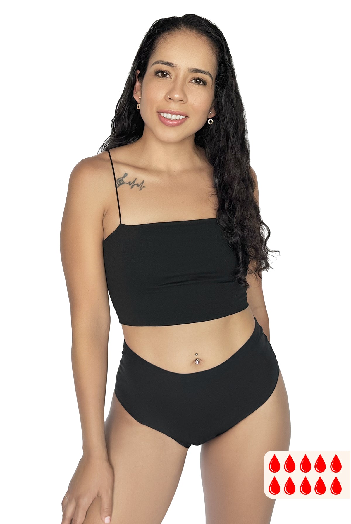 Braga menstrual de cintura alta SCULPT color negro – ECOREINA
