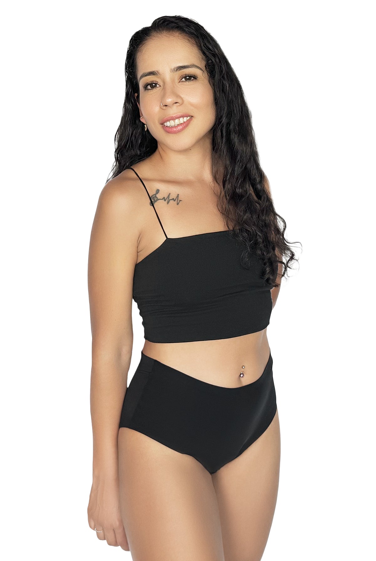 Braga menstrual de cintura alta SCULPT color negro – ECOREINA