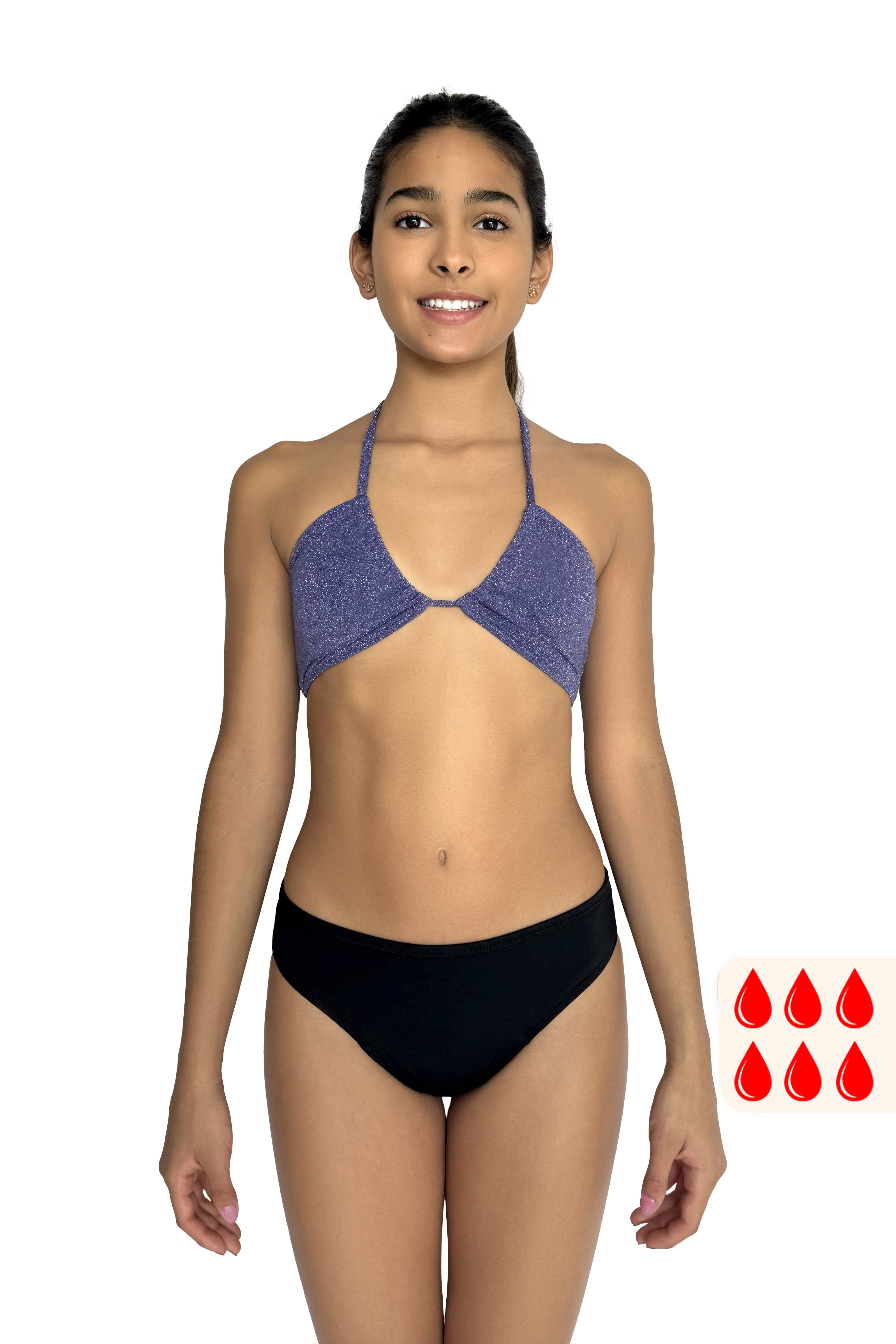 Bikini menstrual para niñas ESSENTIAL - vista frontal - ECOREINA
