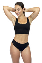 Braga Menstrual Brasileña Sin Costura RAW color negro - ECOREINA