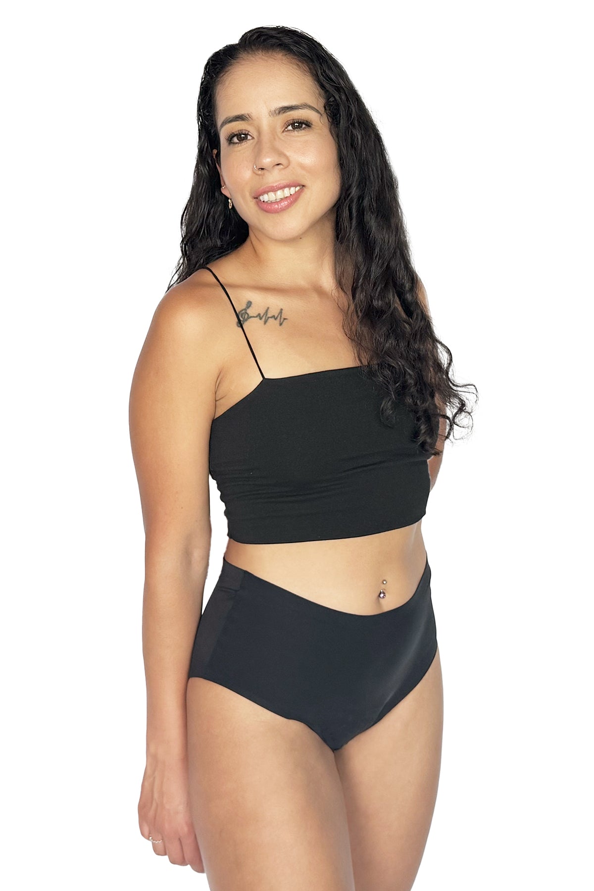Braga menstrual de cintura alta SCULPT color negro – ECOREINA