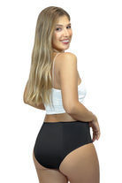 Braga menstrual sin costuras e invisible de tiro medio DAILY negra - vista trasera - ECOREINA